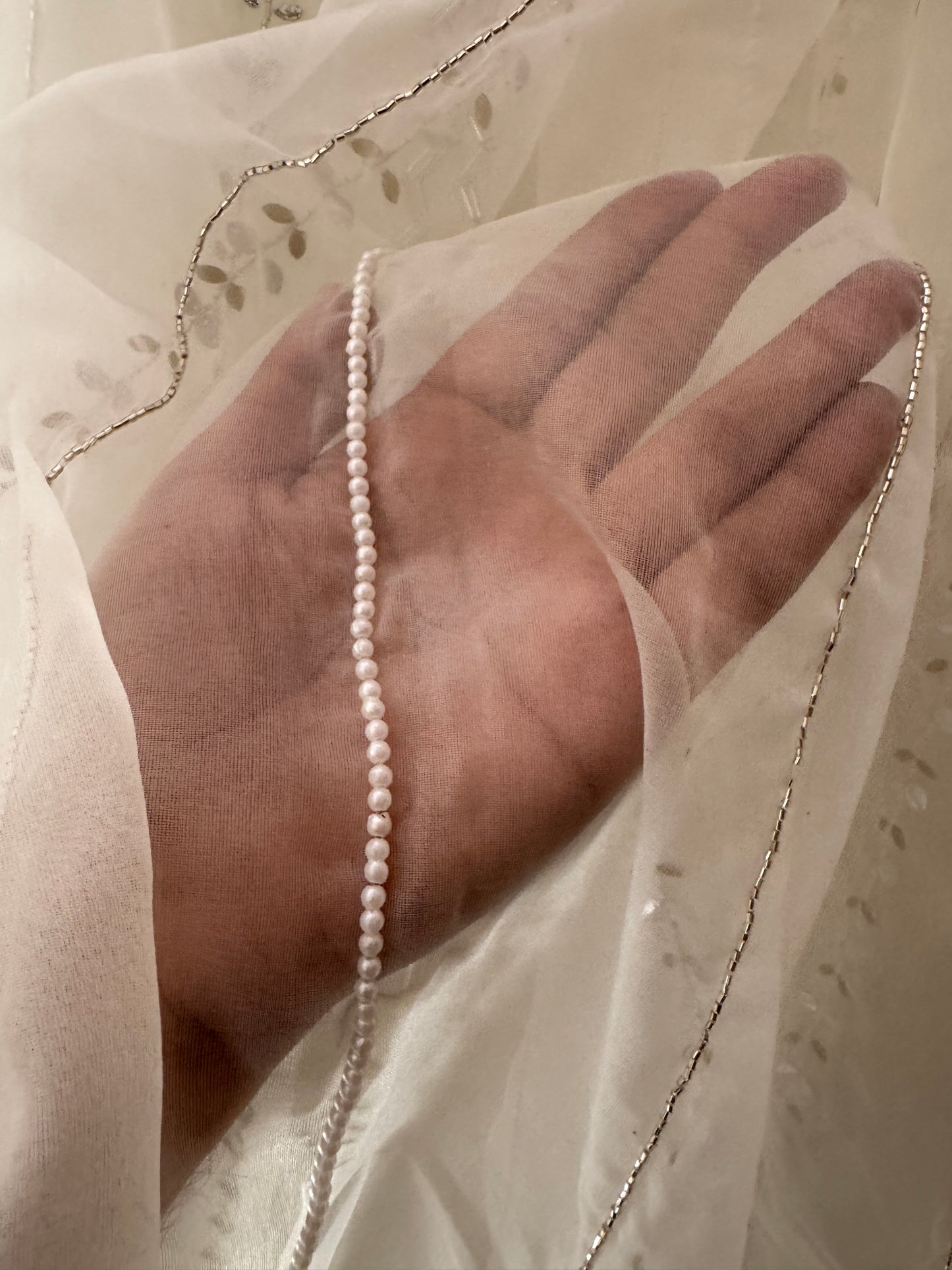 White Organza Hand-Embroidered Dupatta | Lightweight Bridal Scarf | Indian Ethnic Stole